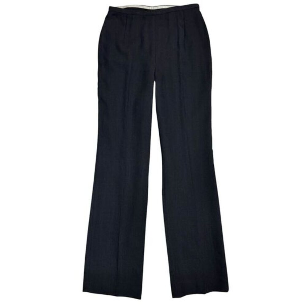 VTG Ellen Tracey‎ High Rise Sraight Leg Dress Pants Size 4 Wool Blend Navy White